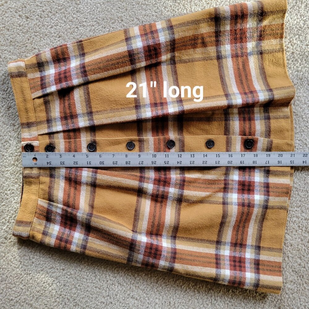 J. Crew Plaid Button Skirt - Picture 4 of 8